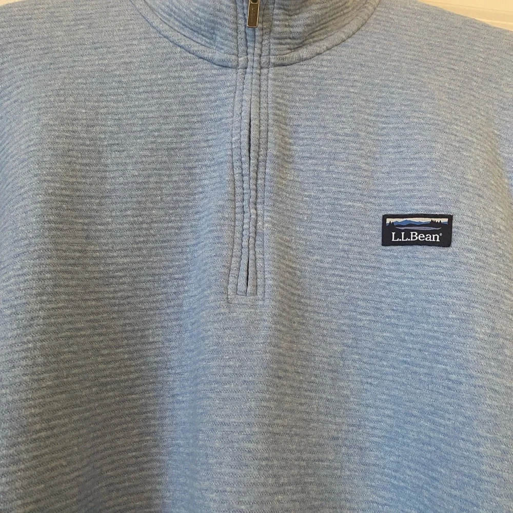 L.L. Bean Blue Zip Up Sweater with Standing Collar - like new - Picture 2 of 12